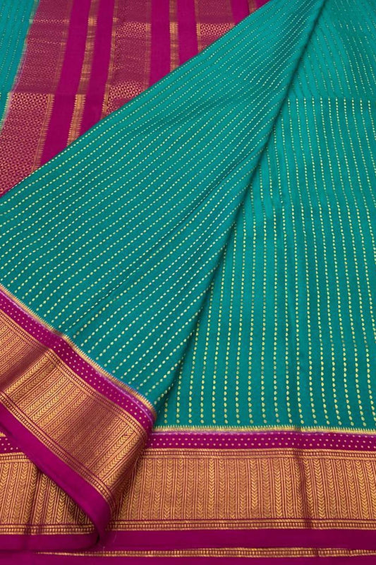 Elegant Blue Mysore Crepe Silk Saree