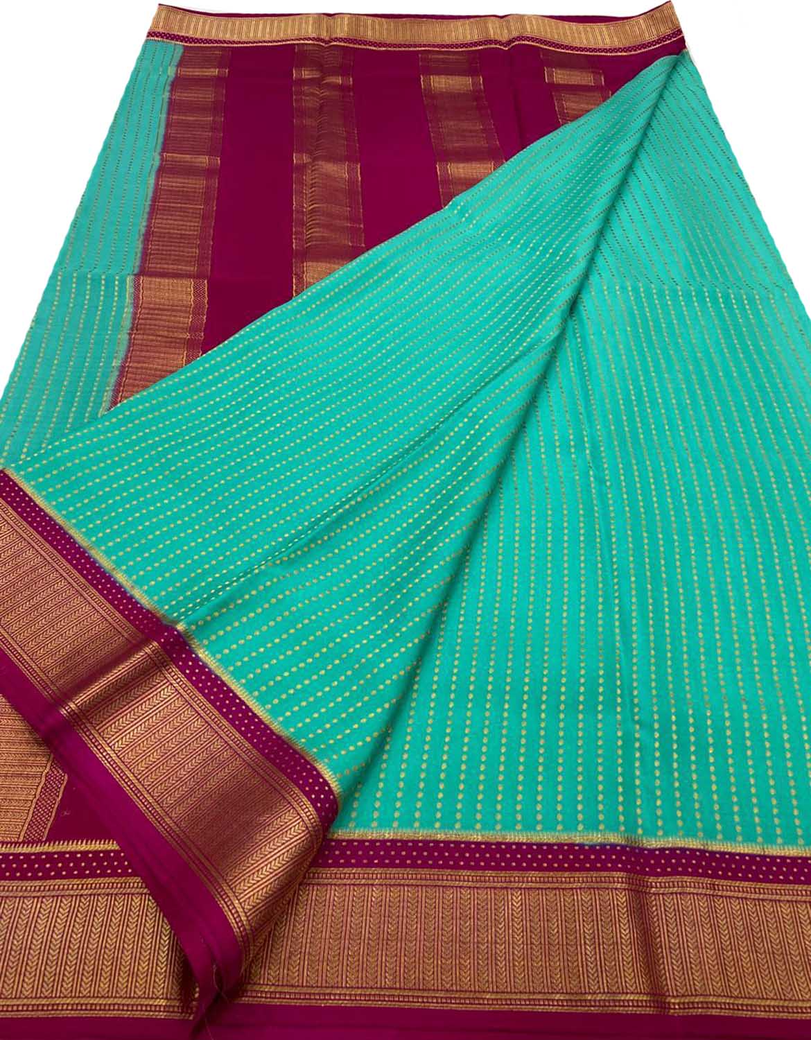 Elegant Blue Mysore Silk Saree: Handloom Crepe Silk - Luxurion World