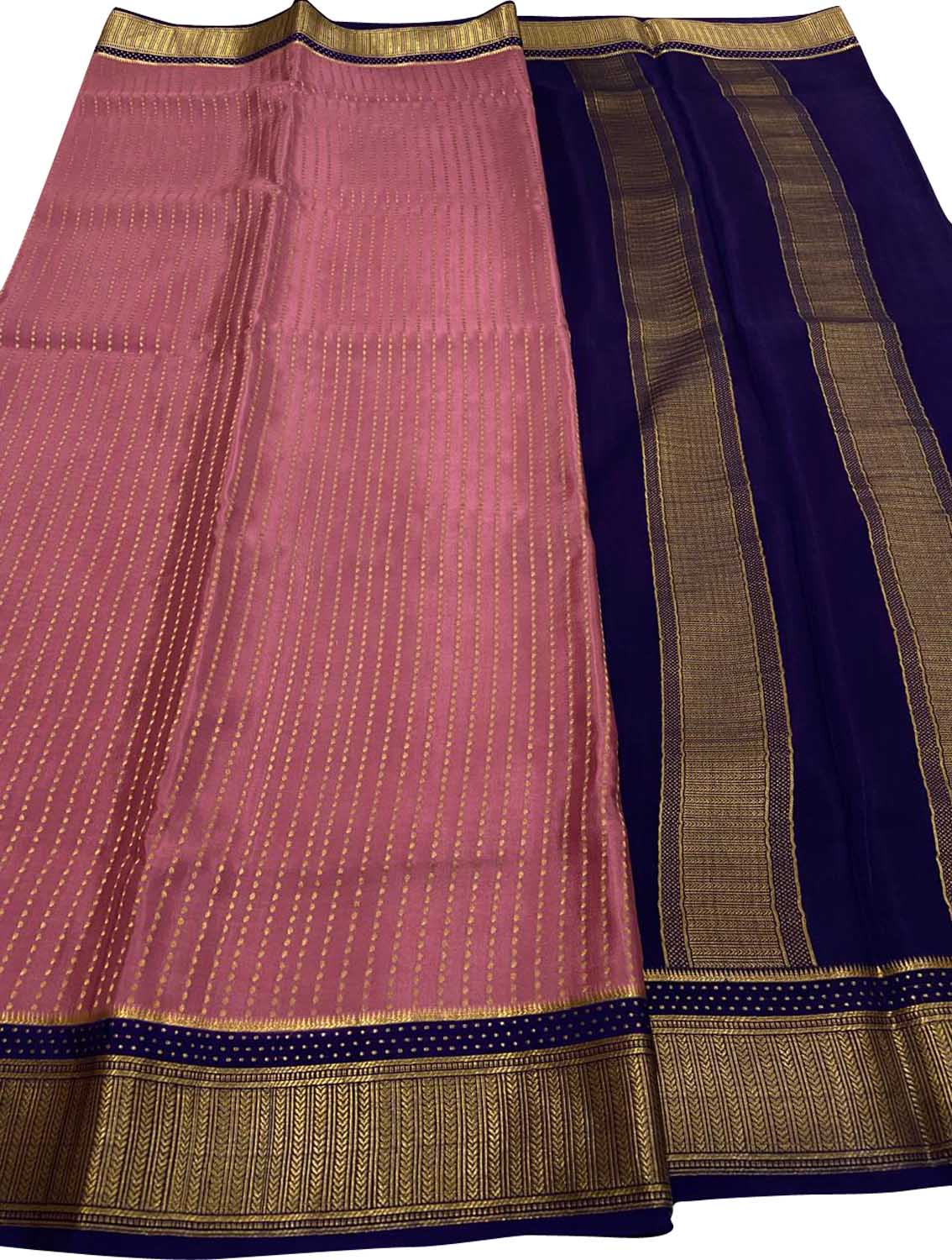 Exquisite Pink Mysore Handloom Pure Crepe Silk Saree - Luxurion World