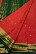 Elegant Red Mysore Silk Saree: Handloom Crepe Silk - Luxurion World