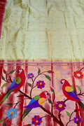 Exquisite Pastel Paithani Handloom Silk Saree with Muniya Border - Luxurion World