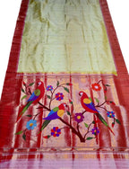 Exquisite Pastel Paithani Handloom Silk Saree with Muniya Border - Luxurion World
