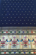 Blue Paithani Handloom Pure Cotton Saree - Luxurion World