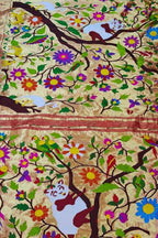 Multicolor Paithani Handloom Pure Silk Brocade Saree - Luxurion World