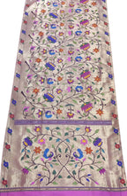Multicolor Paithani Handloom Pure Silk Brocade Saree - Luxurion World