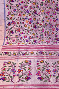 Pink Paithani Handloom Pure Silk Brocade Saree - Luxurion World