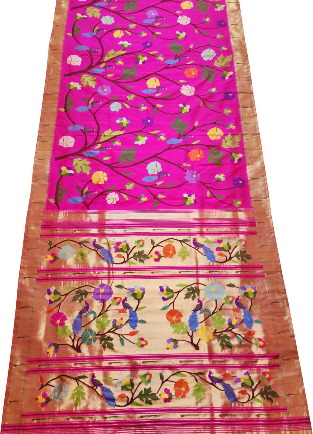 Pink Paithani Handloom Pure Silk Saree - Luxurion World