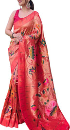 Elegant Pink Paithani Brocade Silk Saree: A Timeless Classic - Luxurion World