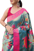 Elegant Blue Paithani Brocade Silk Saree: A Timeless Classic - Luxurion World