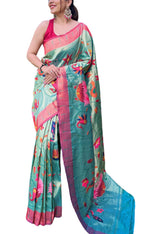 Elegant Green Paithani Brocade Silk Saree: A Timeless Classic - Luxurion World