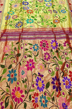 Yellow Paithani Handloom Pure Silk Saree - Luxurion World