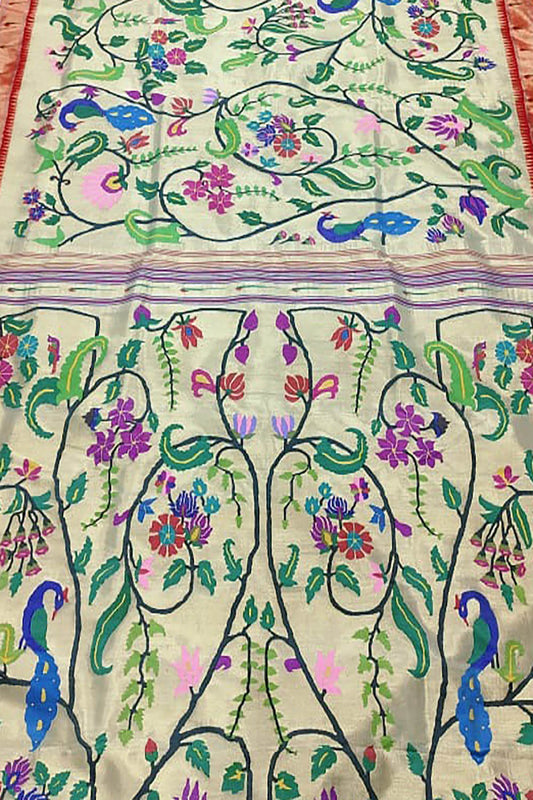 Multicolor Paithani Handloom Pure Silk Saree