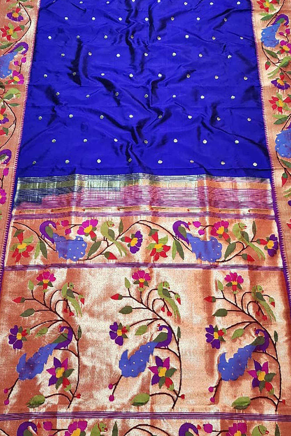 Blue Paithani Handloom Pure Silk Saree - Luxurion World