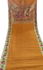 Yellow Paithani Handloom Pure Silk Flower Design Saree - Luxurion World