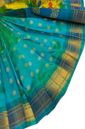 Blue Handloom Paithani Pure Silk Saree - Luxurion World