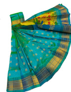 Blue Handloom Paithani Pure Silk Saree - Luxurion World