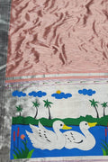 Pink Paithani Handloom Pure Silk Single Muniya Border Saree - Luxurion World
