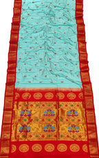 Peacock Design Pure Silk Paithani Saree - Handloom Craftsmanship - Luxurion World