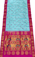 Peacock Design Pure Silk Paithani Saree - Handloom Craftsmanship - Luxurion World