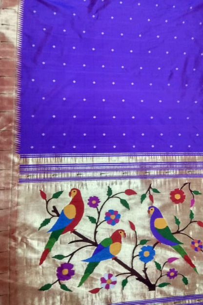 Exquisite Purple Paithani Handloom Silk Saree - Pure Elegance - Luxurion World