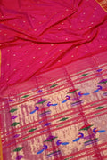 Pure Silk Pink Paithani Handloom Saree: Traditional Elegance - Luxurion World