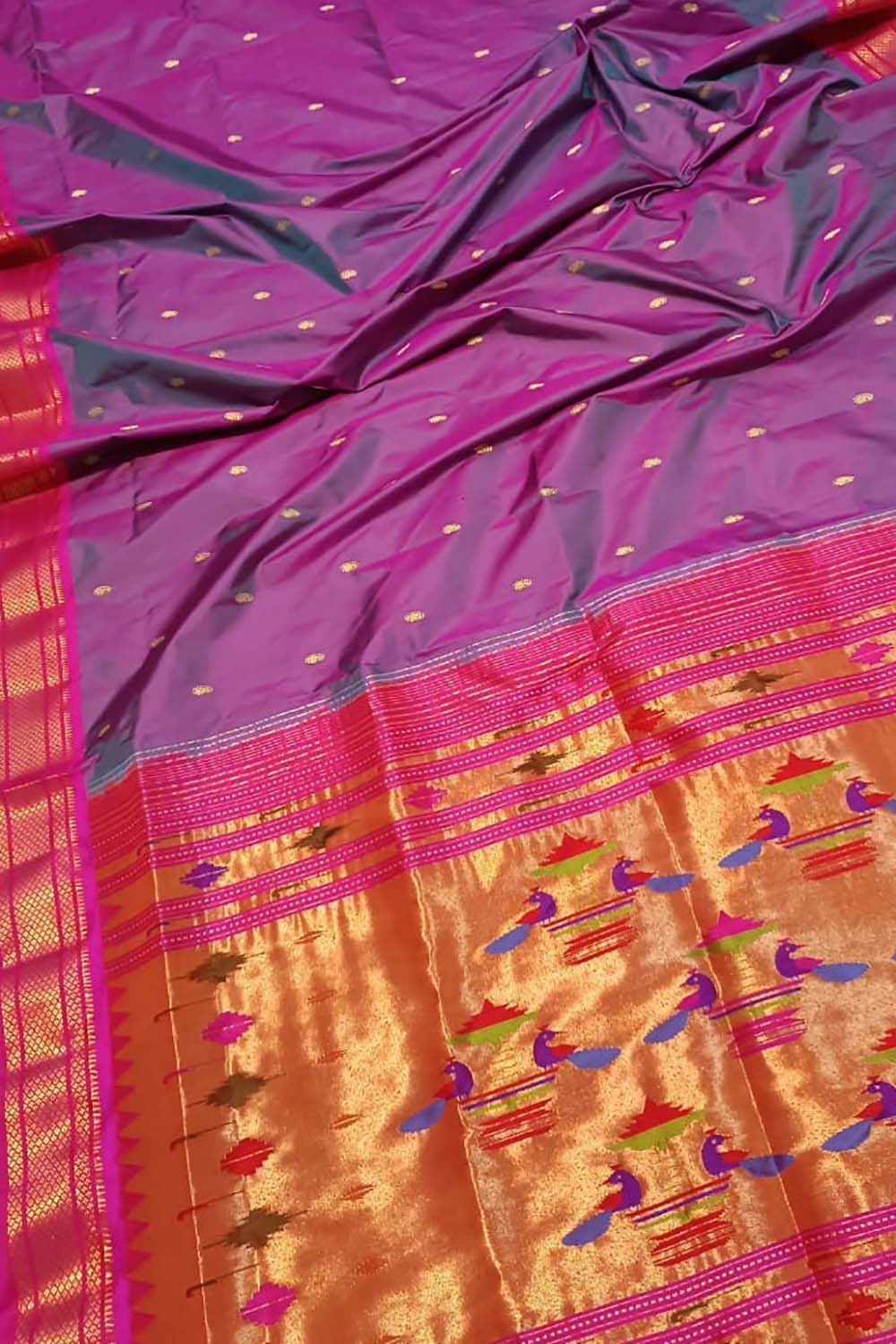 Exquisite Purple Paithani Handloom Silk Saree - Pure Elegance