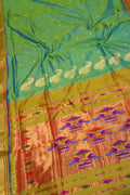 Stunning Green Paithani Silk Saree - Handloom Pure Elegance - Luxurion World