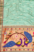 Green Paithani Handloom Pure Silk Saree - Luxurion World