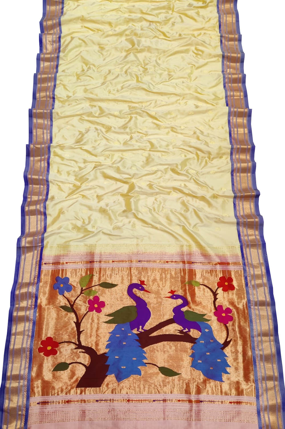 Yellow Paithani Handloom Pure Silk Saree - Luxurion World