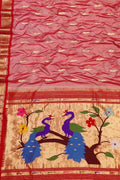 Pure Silk Pink Paithani Handloom Saree: Traditional Elegance - Luxurion World