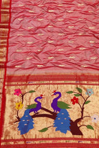 Pure Silk Pink Paithani Handloom Saree: Traditional Elegance - Luxurion World