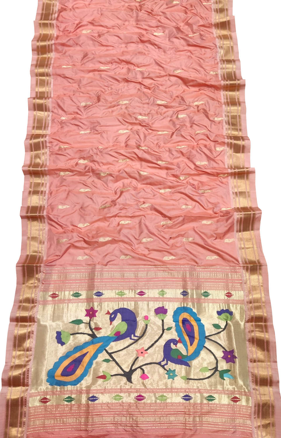 Pure Silk Pink Paithani Handloom Saree: Traditional Elegance - Luxurion World