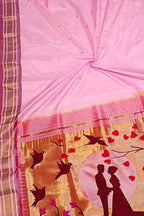 Pink Paithani Handloom Pure Silk Saree - Luxurion World