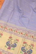 Purple Paithani Handloom Pure Cotton Saree - Luxurion World