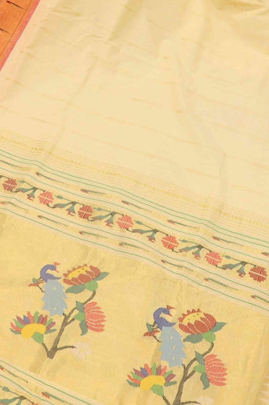 Pastel Paithani Handloom Pure Cotton Saree