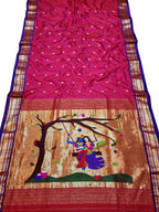 Pink Paithani Handloom Pure Silk Saree - Luxurion World