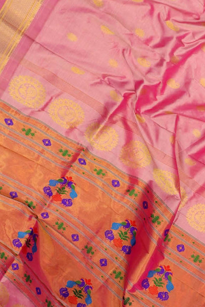 Pink Paithani Handloom Pure Silk Saree: Exquisite Elegance in Every Thread - Luxurion World