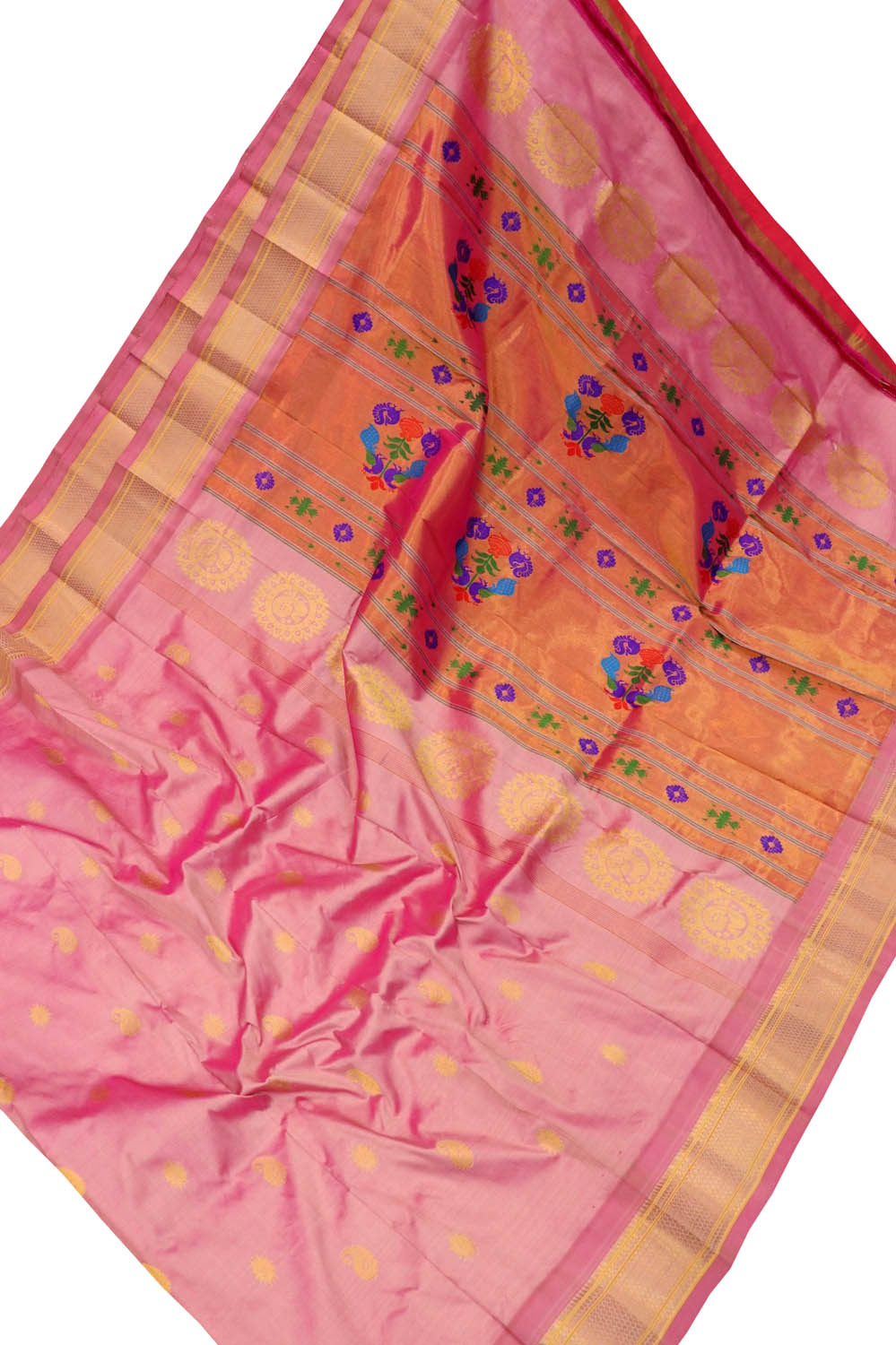 Pink Paithani Handloom Pure Silk Saree: Exquisite Elegance in Every Thread - Luxurion World