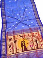 Exquisite Blue Paithani Handloom Pure Silk Saree: A Timeless Masterpiece - Luxurion World