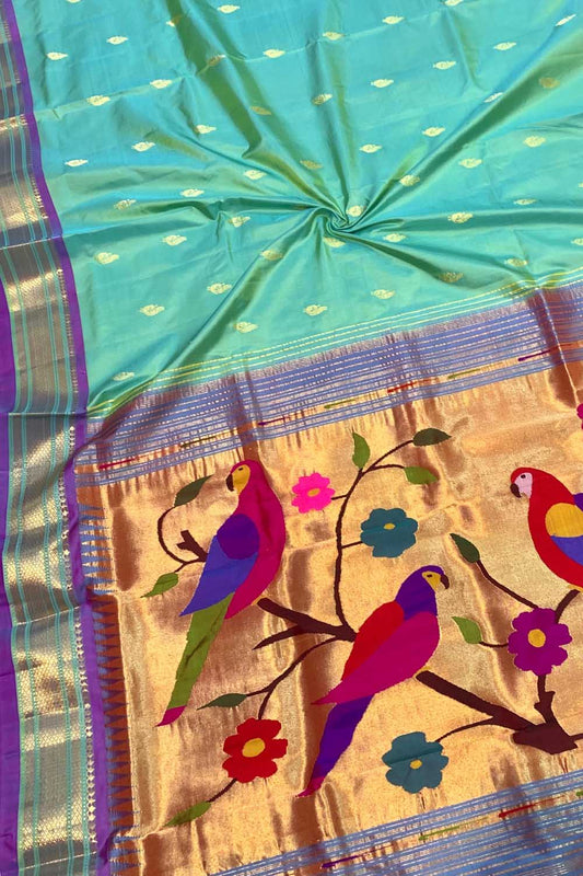 Exquisite Green Paithani Handloom Silk Saree: A Timeless Elegance - Luxurion World