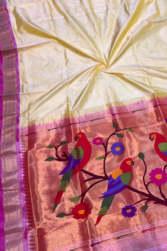 Elegant Pastel Paithani Handloom Silk Saree: A Timeless Classic - Luxurion World