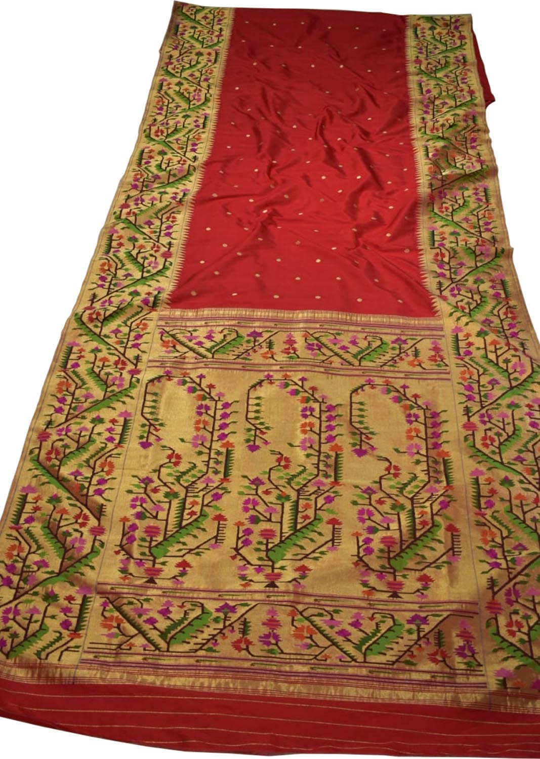 Exquisite Red Paithani Handloom Pure Silk Saree: Timeless Elegance and Luxury - Luxurion World