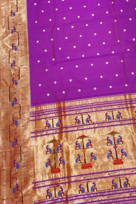 Regal Purple Paithani Silk Saree: A Timeless Elegance - Luxurion World