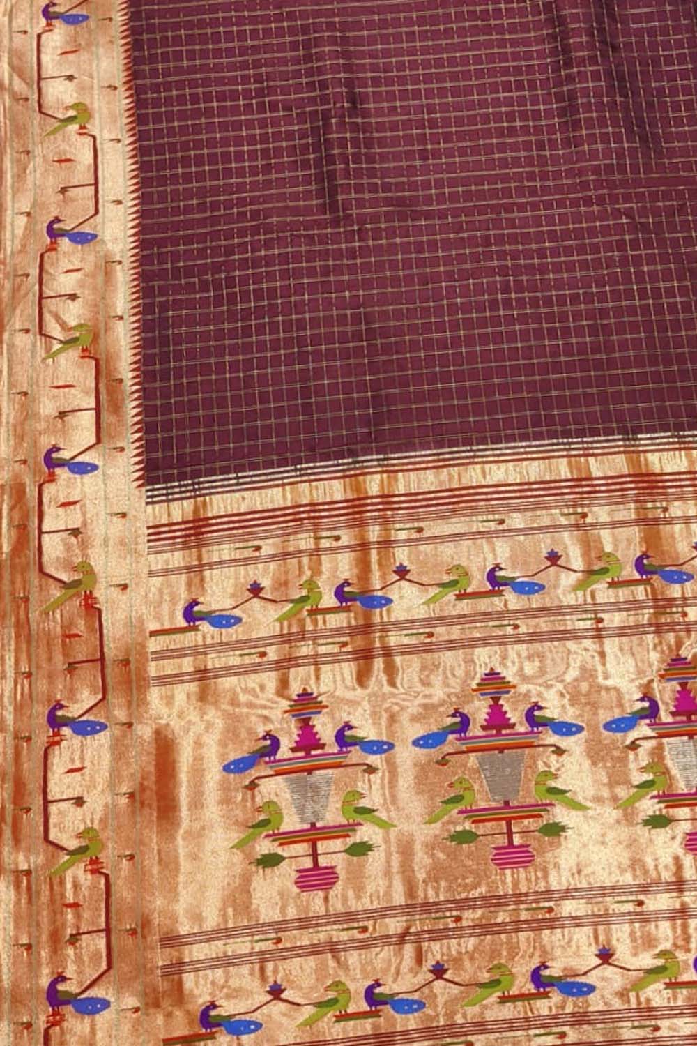 Exquisite Maroon Paithani: Handloom Silk Saree for Timeless Elegance - Luxurion World
