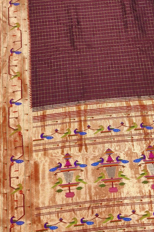 Exquisite Maroon Paithani: Handloom Silk Saree for Timeless Elegance - Luxurion World