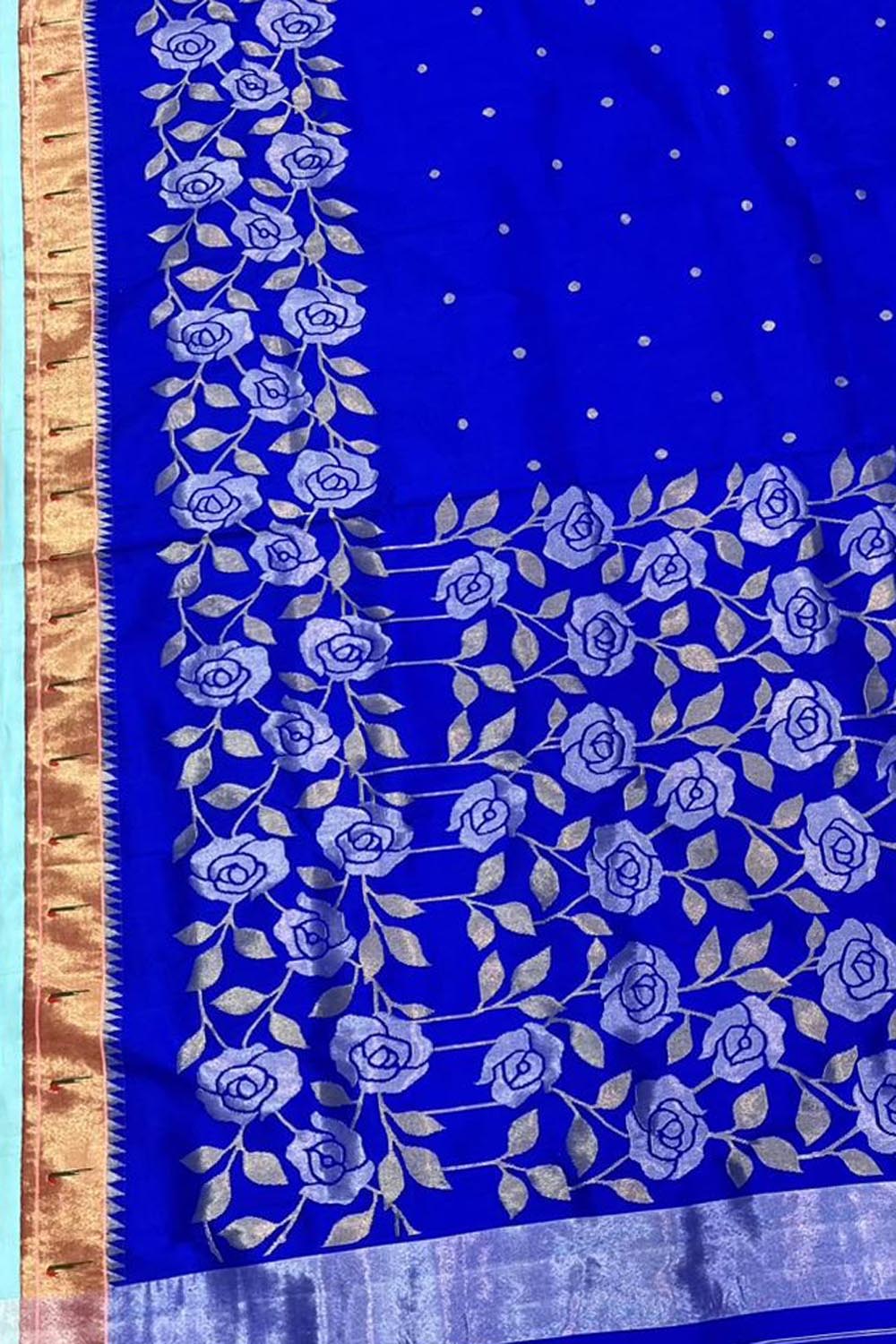 Exquisite Blue Paithani Handloom Silk Saree: A Timeless Masterpiece - Luxurion World