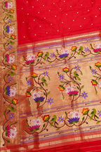 Exquisite Red Paithani Handloom Silk Saree: Timeless Elegance and Luxury - Luxurion World