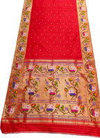 Exquisite Red Paithani Handloom Silk Saree: Timeless Elegance and Luxury - Luxurion World
