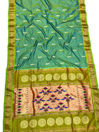 Green Paithani Handloom Pure Silk Peacock Design Saree - Luxurion World