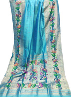 Blue Paithani Handloom Pure Silk Saree - Luxurion World
